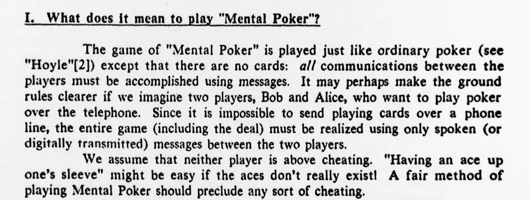 Excerpt from the Mental Poker paper.